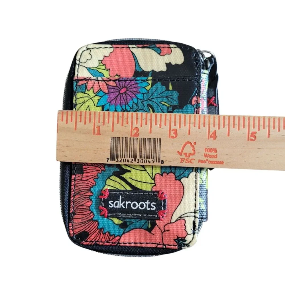 Sakroots Organizer‎ Wallets Set of 2 Colorful Floral Birds Boho Hippie Peace EUC